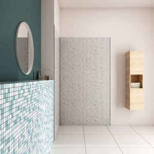 Painel de parede de alumínio para banheiro,cor concreto cinza,90x90x210cm