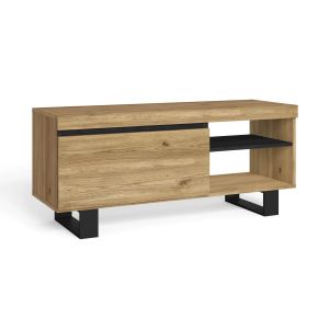 Suporte de tv, carvalho e preto, 120x40x53cm