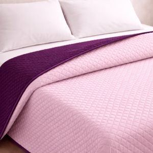 Colcha reversível bicolor salmão/beringela cama 180cm donegal collections