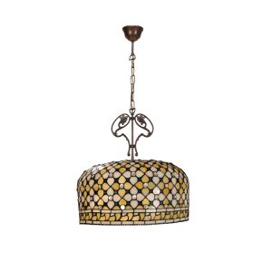 Luminária pendente com ornamento em ferro fundido, série queen, 45 cm de ø.