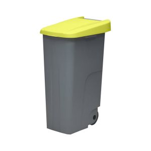Contentor de reciclagem fechado denox 110l amarelo - 420x570x880 mm