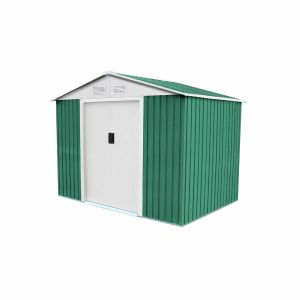 Abrigo de jardim em metal 181x261x198 cm (4,72 m²) cambridge verde