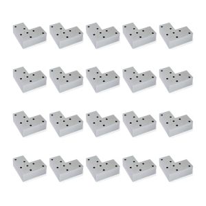 Emuca lote de 20 pés para móveis alumix 8, altura 24mm, plástico, pintado