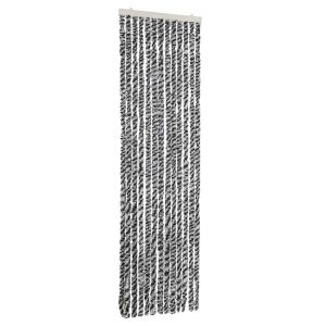 Cortina anti-insetos 56x200 cm chenille cinzento/preto/branco