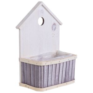Suporte quadrado em bambu cinzento 21x10x29/11a cm