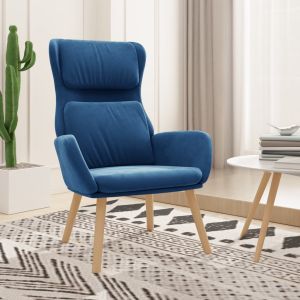 Cadeira de descanso veludo azul ewg9506
