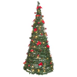 Árvore de natal artificial dobrável LED pineora 185 cm verde