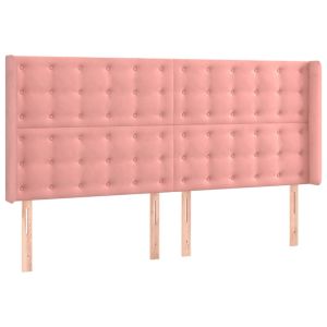 vidaXL cabecero con LED de terciopelo rosa 203x16x118/128 cm