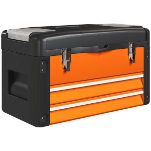 Caixa de ferramenta 49,7x25,3x28,9 cm aço, pp color naranja Homcom