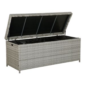 Caixa de arrumação modena 158 cm 63 cm rattan sintético cinzento