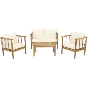 Conjunto de jardim em madeira com almofadas incluídas <<milano>> - 4 lugare