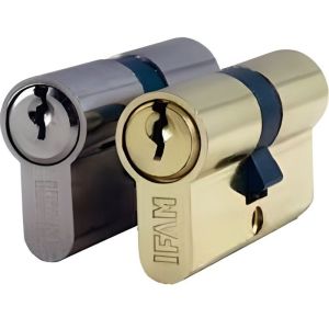 Cilindro europeu niquelado ifam - série c - 40mm - 2 entradas - 3 chaves in