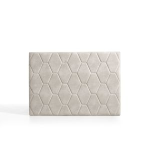 Cabeceira ágata para cama de 135 de tela branco roto 154x115x8. Matris
