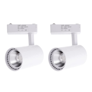 2x spotlight LED rail branco 30w, branco 6000k, 2200 lm, 220v monofásico
