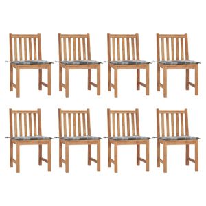 Cadeiras de jardim 8 pcs c/ almofadões madeira de teca maciça