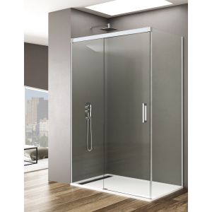 Resguardo de chuveiro basic 1+1 120x80 cm transparente - branco