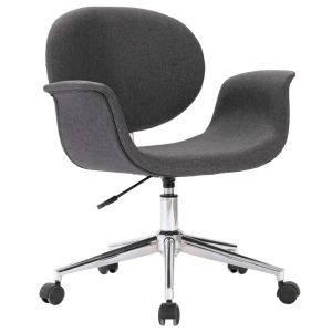 vidaXL silla de oficina giratoria de tela gris