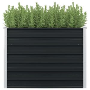 vidaXL jardinera elevada acero galvanizado gris antracita 100x100x77cm