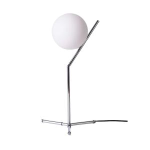 Lâmpada de mesa bola de cristal e alumínio prata: iluminação noturna