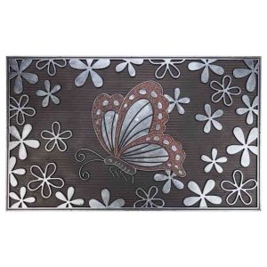 Capacho de borracha borboleta 45x75