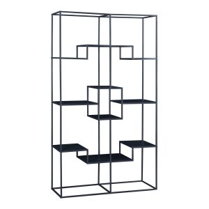 Estante - helloshop26 - design atemporal - metal - preto - 180 x 100 x 35 c