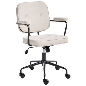 Cadeira home office pawnee veludo creme claro