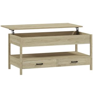 Mesa de centro 100x50x48-62 cm color marrón Homcom, casa - mesas
