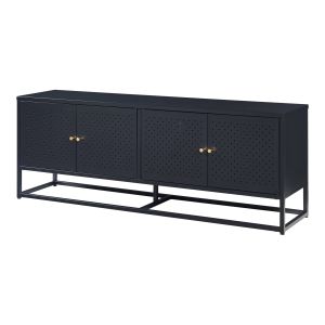 Móvel de tv - helloshop26 - 153 x 35 x 55 cm - aço - preto - design moderno
