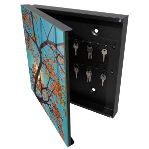 Caixa de chaves de parede decorativa 30x30x5, abertura à esquerda tulup