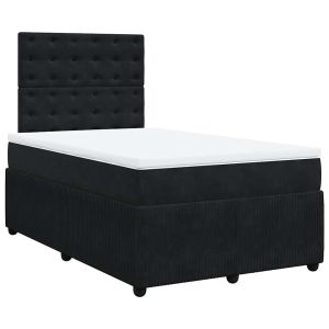 vidaXL cama box spring con colchón terciopelo negro 120x190 cm