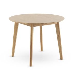 Mesa redonda com 100cm de diâmetro, pés em madeira de seringu, 100x100x75cm