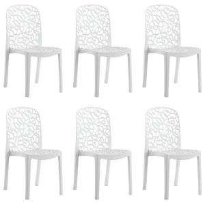 Defina 6 cadeiras de flora branca