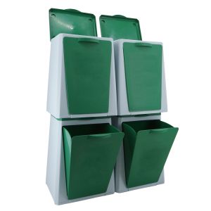 ViLEDa balde de lixo de reciclagem ecube 4 compartimentos - capacidade 40l