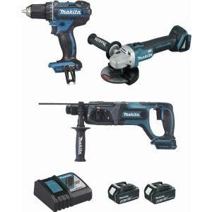 Conjunto de ferramentas 3 peças - 18v li-ion - 2x4ah - ø125 mm