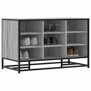 Banco para calçado sonoma 84x40x53,5 cm madeira metal cinzento wf691836