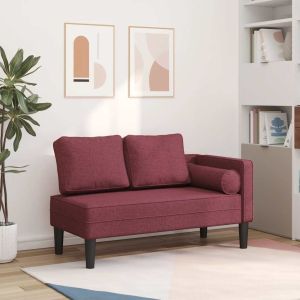 Chaise longue com almofadões tecido vermelho tinto wf784139