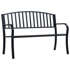 vidaXL banco de jardín acero negro 120 cm