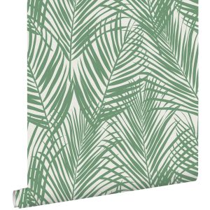 Estahome papel de parede folhas de palmeira verde jade 53 cm x 10.05 m