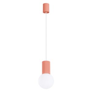 Luminária pendente halo 1 pêssego alumínio/vidro 12x120x12cm