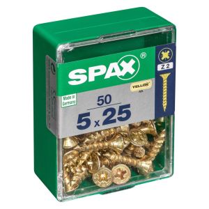 Vis - spax - tête fraisée - aço - diam.5 mm - long.25 mm - lote de 50
