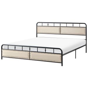 Cama metal breuillet 180 x 200 cm preto