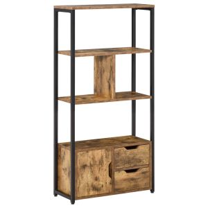 Estante 58x24x122cm color marrón Homcom, casa - móveis de armazenamento