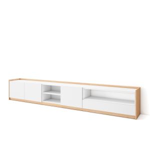 Móvel de tv, 310x37x50cm, branco e carvalho soft rf4330