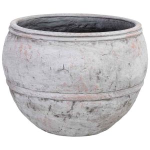 Vaso de fibra de vidro branco 43,5x43,5x32h cm