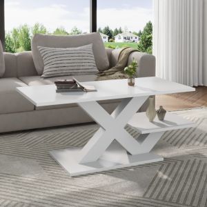 Mesa de centro branca brilho alto x 45x100x48cm