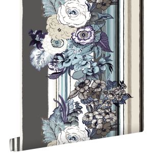 Estahome papel de parede flores vintage taupeeroxo escuro 53 cm x 10.05 m
