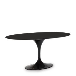 Mesa de jantar 170x110x75 cm preta, alumínio preto