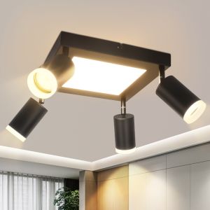 Nettlife luminária de teto negro gu10 25x8