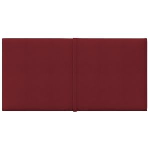 vidaXL paneles de pared 12 uds tela rojo tinto 30x15 cm 0,54 m²