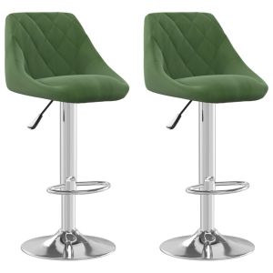 vidaXL taburete de cocina 2 unidades de terciopelo verde oscuro